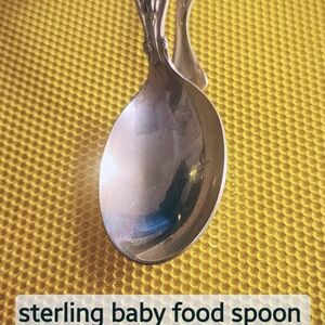 Bent Sterling Handle  Baby Food Spoon